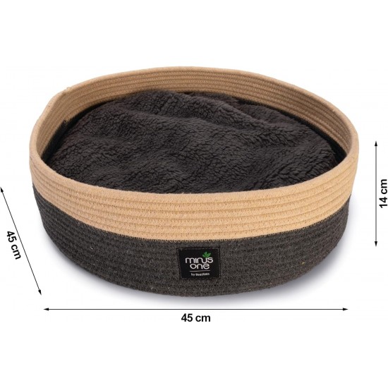 Beeztees Minus One Xana Cat Basket, Cat Bed, Cat Cushion, Dark Grey/Brown, 45 x 45 x 14 cm Beeztees Minus One Xana Cat Basket, Cat Bed, Cat Cushion, Dark Grey/Brown, 45 x 45 x 14 cm