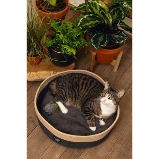 Beeztees Minus One Xana Cat Basket, Cat Bed, Cat Cushion, Dark Grey/Brown, 45 x 45 x 14 cm Beeztees Minus One Xana Cat Basket, Cat Bed, Cat Cushion, Dark Grey/Brown, 45 x 45 x 14 cm