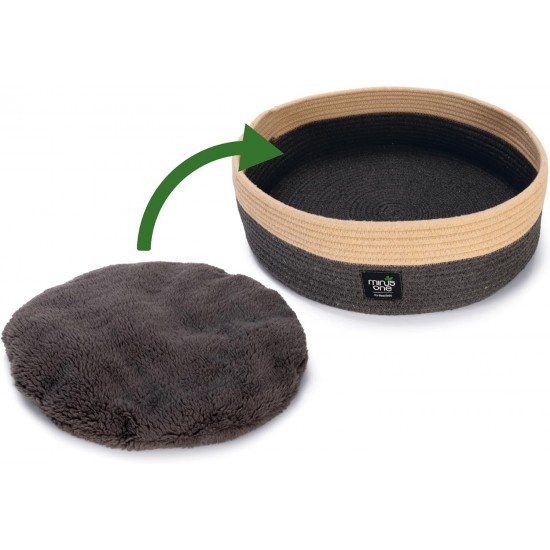 Beeztees Minus One Xana Cat Basket, Cat Bed, Cat Cushion, Dark Grey/Brown, 45 x 45 x 14 cm Beeztees Minus One Xana Cat Basket, Cat Bed, Cat Cushion, Dark Grey/Brown, 45 x 45 x 14 cm