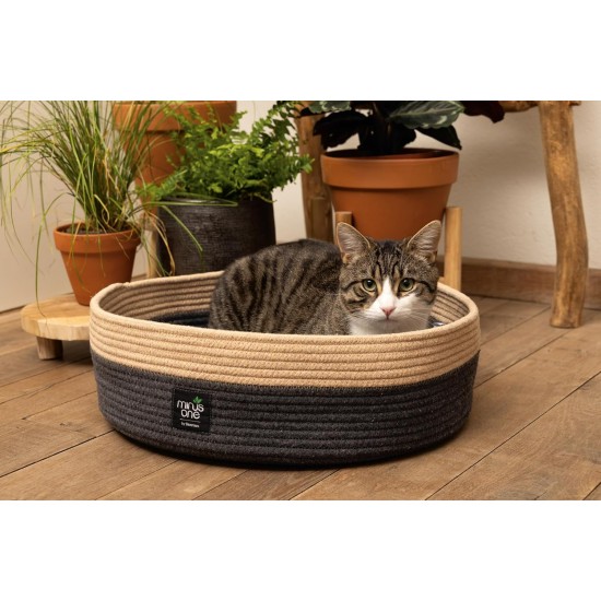 Beeztees Minus One Xana Cat Basket, Cat Bed, Cat Cushion, Dark Grey/Brown, 45 x 45 x 14 cm Beeztees Minus One Xana Cat Basket, Cat Bed, Cat Cushion, Dark Grey/Brown, 45 x 45 x 14 cm