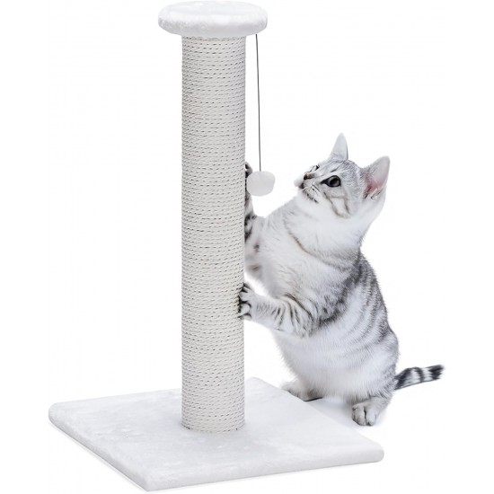 Beeztees Serpa Cat Scratching Post, White, 35 x 35 x 60 cm Beeztees Serpa Cat Scratching Post, White, 35 x 35 x 60 cm