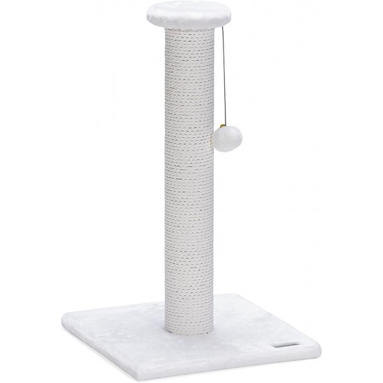 Beeztees Serpa Cat Scratching Post, White, 35 x 35 x 60 cm Beeztees Serpa Cat Scratching Post, White, 35 x 35 x 60 cm
