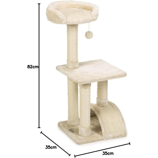 Beeztees Tanica Cat Scratching Post Grey 35 x 35 x 82 cm Beeztees Tanica Cat Scratching Post Grey 35 x 35 x 82 cm
