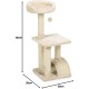 Beeztees Tanica Cat Scratching Post Grey 35 x 35 x 82 cm Beeztees Tanica Cat Scratching Post Grey 35 x 35 x 82 cm
