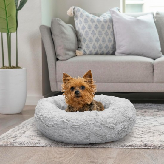 Best Friends by Sheri Original Calming Doughnut Luxury Faux Fur Oyster Dog Cat Bed Small (58x58cm) - Helps Pet Anxiety Relief Best Friends by Sheri Original Calming Doughnut Luxury Faux Fur Oyster Dog Cat Bed Small (58x58cm) - Helps Pet Anxiety Relief