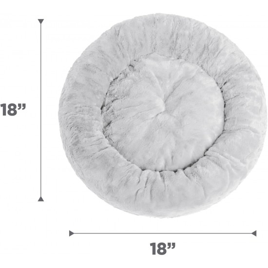 Best Friends by Sheri Original Calming Doughnut Luxury Faux Fur Oyster Dog Cat Bed Small (58x58cm) - Helps Pet Anxiety Relief Best Friends by Sheri Original Calming Doughnut Luxury Faux Fur Oyster Dog Cat Bed Small (58x58cm) - Helps Pet Anxiety Relief