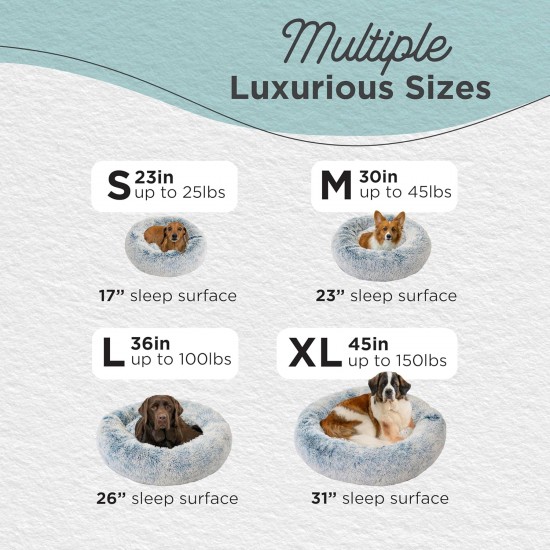 Best Friends by Sheri Original Calming Doughnut Luxury Faux Fur Oyster Dog Cat Bed Small (58x58cm) - Helps Pet Anxiety Relief Best Friends by Sheri Original Calming Doughnut Luxury Faux Fur Oyster Dog Cat Bed Small (58x58cm) - Helps Pet Anxiety Relief