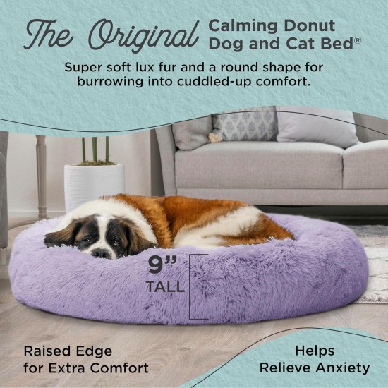 Best Friends by Sheri Original Calming Doughnut Luxury Faux Fur Oyster Dog Cat Bed Small (58x58cm) - Helps Pet Anxiety Relief Best Friends by Sheri Original Calming Doughnut Luxury Faux Fur Oyster Dog Cat Bed Small (58x58cm) - Helps Pet Anxiety Relief