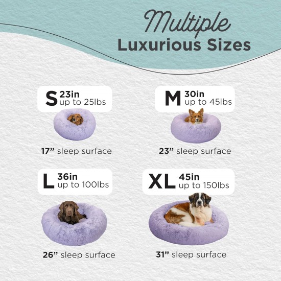 Best Friends by Sheri Original Calming Doughnut Luxury Faux Fur Oyster Dog Cat Bed Small (58x58cm) - Helps Pet Anxiety Relief Best Friends by Sheri Original Calming Doughnut Luxury Faux Fur Oyster Dog Cat Bed Small (58x58cm) - Helps Pet Anxiety Relief