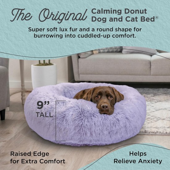 Best Friends by Sheri Original Calming Doughnut Luxury Faux Fur Oyster Dog Cat Bed Small (58x58cm) - Helps Pet Anxiety Relief Best Friends by Sheri Original Calming Doughnut Luxury Faux Fur Oyster Dog Cat Bed Small (58x58cm) - Helps Pet Anxiety Relief