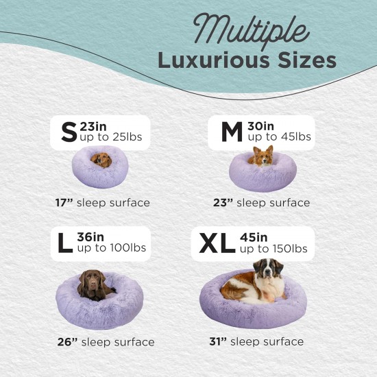 Best Friends by Sheri Original Calming Doughnut Luxury Faux Fur Oyster Dog Cat Bed Small (58x58cm) - Helps Pet Anxiety Relief Best Friends by Sheri Original Calming Doughnut Luxury Faux Fur Oyster Dog Cat Bed Small (58x58cm) - Helps Pet Anxiety Relief