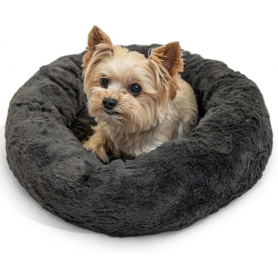 Best Friends by Sheri Original Calming Doughnut Luxury Faux Fur Oyster Dog Cat Bed Small (58x58cm) - Helps Pet Anxiety Relief Best Friends by Sheri Original Calming Doughnut Luxury Faux Fur Oyster Dog Cat Bed Small (58x58cm) - Helps Pet Anxiety Relief
