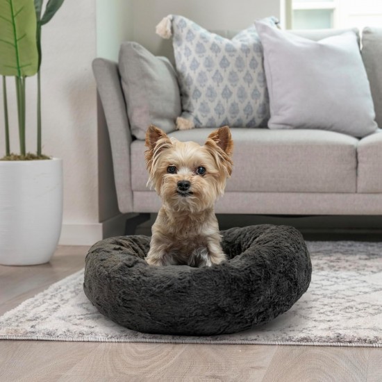 Best Friends by Sheri Original Calming Doughnut Luxury Faux Fur Oyster Dog Cat Bed Small (58x58cm) - Helps Pet Anxiety Relief Best Friends by Sheri Original Calming Doughnut Luxury Faux Fur Oyster Dog Cat Bed Small (58x58cm) - Helps Pet Anxiety Relief
