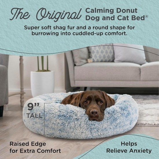 Best Friends by Sheri Original Calming Doughnut Luxury Faux Fur Oyster Dog Cat Bed Small (58x58cm) - Helps Pet Anxiety Relief Best Friends by Sheri Original Calming Doughnut Luxury Faux Fur Oyster Dog Cat Bed Small (58x58cm) - Helps Pet Anxiety Relief