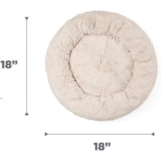 Best Friends by Sheri Original Calming Doughnut Luxury Faux Fur Oyster Dog Cat Bed Small (58x58cm) - Helps Pet Anxiety Relief Best Friends by Sheri Original Calming Doughnut Luxury Faux Fur Oyster Dog Cat Bed Small (58x58cm) - Helps Pet Anxiety Relief