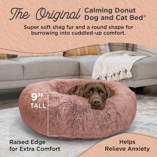 Best Friends by Sheri Original Calming Doughnut Luxury Faux Fur Oyster Dog Cat Bed Small (58x58cm) - Helps Pet Anxiety Relief Best Friends by Sheri Original Calming Doughnut Luxury Faux Fur Oyster Dog Cat Bed Small (58x58cm) - Helps Pet Anxiety Relief