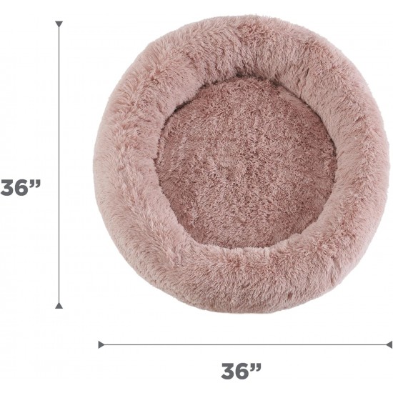 Best Friends by Sheri Original Calming Doughnut Luxury Faux Fur Oyster Dog Cat Bed Small (58x58cm) - Helps Pet Anxiety Relief Best Friends by Sheri Original Calming Doughnut Luxury Faux Fur Oyster Dog Cat Bed Small (58x58cm) - Helps Pet Anxiety Relief