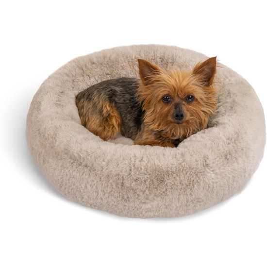 Best Friends by Sheri SnuggleSoft Faux Fur Rabbit Bed for Small Dogs and Cats 18" x 18", Brown Best Friends by Sheri SnuggleSoft Faux Fur Rabbit Bed for Small Dogs and Cats 18" x 18", Brown