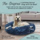 Best Friends by Sheri The Original Calming Donut Deluxe Fur Cat and Dog Bed, Navy, Large, 36" x 36"