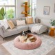 Best Friends by Sheri The Original Calming Donut Deluxe Fur Cat and Dog Bed, Navy, Large, 36" x 36"