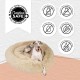 Best Friends by Sheri The Original Calming Donut Deluxe Fur Cat and Dog Bed, Navy, Large, 36" x 36"