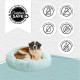 Best Friends by Sheri The Original Calming Donut Deluxe Fur Cat and Dog Bed, Navy, Large, 36" x 36"