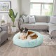 Best Friends by Sheri The Original Calming Donut Deluxe Fur Cat and Dog Bed, Navy, Large, 36" x 36"