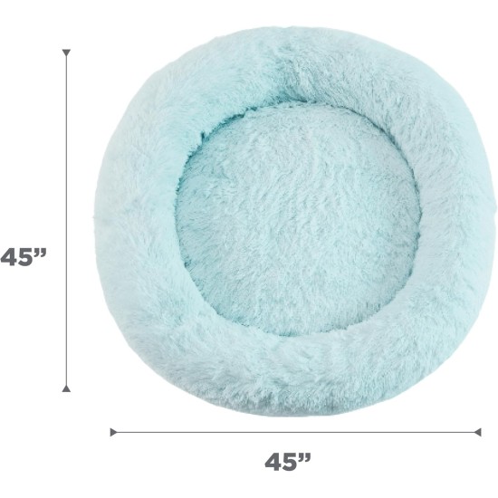 Best Friends by Sheri The Original Calming Donut Deluxe Fur Cat and Dog Bed, Navy, Large, 36" x 36" Best Friends by Sheri The Original Calming Donut Deluxe Fur Cat and Dog Bed, Navy, Large, 36" x 36"