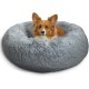 Best Friends by Sheri The Original Calming Donut Deluxe Fur Cat and Dog Bed, Navy, Large, 36" x 36"