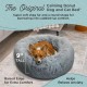 Best Friends by Sheri The Original Calming Donut Deluxe Fur Cat and Dog Bed, Navy, Large, 36" x 36"
