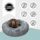 Best Friends by Sheri The Original Calming Donut Deluxe Fur Cat and Dog Bed, Navy, Large, 36" x 36"