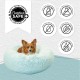 Best Friends by Sheri The Original Calming Donut Deluxe Fur Cat and Dog Bed, Navy, Large, 36" x 36"