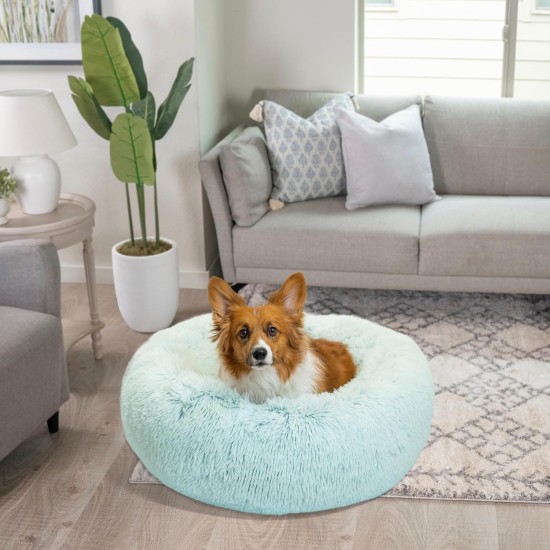 Best Friends by Sheri The Original Calming Donut Deluxe Fur Cat and Dog Bed, Navy, Large, 36" x 36" Best Friends by Sheri The Original Calming Donut Deluxe Fur Cat and Dog Bed, Navy, Large, 36" x 36"