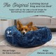 Best Friends by Sheri The Original Calming Donut Deluxe Fur Cat and Dog Bed, Navy, Large, 36" x 36"