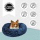 Best Friends by Sheri The Original Calming Donut Deluxe Fur Cat and Dog Bed, Navy, Large, 36" x 36"