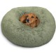 Best Friends by Sheri The Original Calming Donut Deluxe Fur Cat and Dog Bed, Navy, Large, 36" x 36"