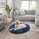 Best Friends by Sheri The Original Calming Donut Deluxe Fur Cat and Dog Bed, Navy, Large, 36" x 36"