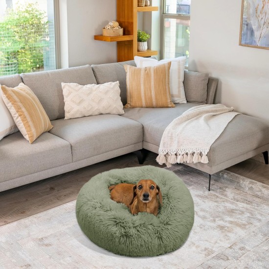 Best Friends by Sheri The Original Calming Donut Deluxe Fur Cat and Dog Bed, Navy, Large, 36" x 36" Best Friends by Sheri The Original Calming Donut Deluxe Fur Cat and Dog Bed, Navy, Large, 36" x 36"