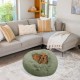 Best Friends by Sheri The Original Calming Donut Deluxe Fur Cat and Dog Bed, Navy, Large, 36" x 36"