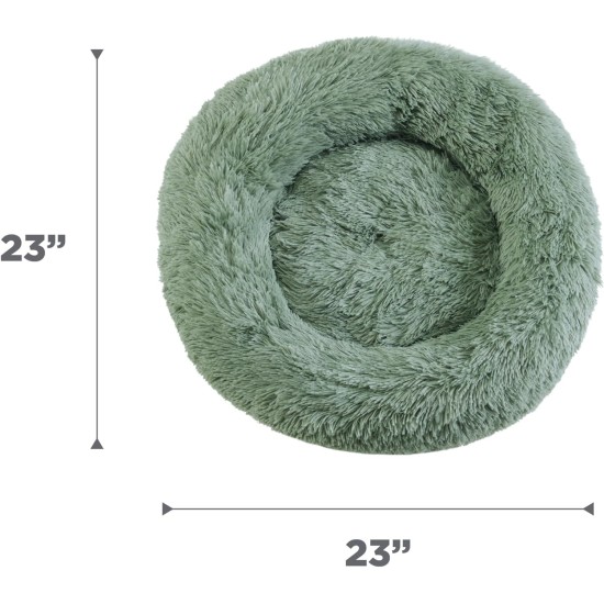Best Friends by Sheri The Original Calming Donut Deluxe Fur Cat and Dog Bed, Navy, Large, 36" x 36" Best Friends by Sheri The Original Calming Donut Deluxe Fur Cat and Dog Bed, Navy, Large, 36" x 36"