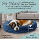 Best Friends by Sheri The Original Calming Donut Deluxe Fur Cat and Dog Bed, Navy, Large, 36" x 36"