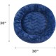 Best Friends by Sheri The Original Calming Donut Deluxe Fur Cat and Dog Bed, Navy, Large, 36" x 36"