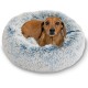 Best Friends by Sheri The Original Calming Donut Deluxe Fur Cat and Dog Bed, Navy, Large, 36" x 36"