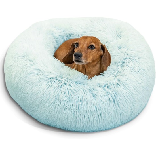 Best Friends by Sheri The Original Calming Donut Deluxe Fur Cat and Dog Bed, Navy, Large, 36" x 36" Best Friends by Sheri The Original Calming Donut Deluxe Fur Cat and Dog Bed, Navy, Large, 36" x 36"