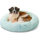 Best Friends by Sheri The Original Calming Donut Deluxe Fur Cat and Dog Bed, Navy, Large, 36" x 36"