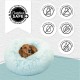Best Friends by Sheri The Original Calming Donut Deluxe Fur Cat and Dog Bed, Navy, Large, 36" x 36"