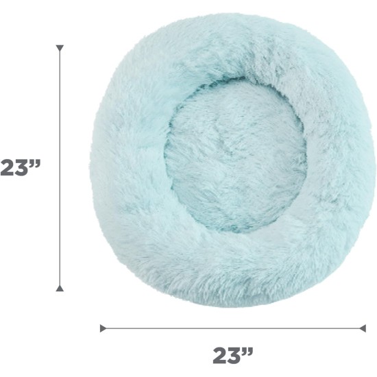 Best Friends by Sheri The Original Calming Donut Deluxe Fur Cat and Dog Bed, Navy, Large, 36" x 36" Best Friends by Sheri The Original Calming Donut Deluxe Fur Cat and Dog Bed, Navy, Large, 36" x 36"
