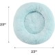 Best Friends by Sheri The Original Calming Donut Deluxe Fur Cat and Dog Bed, Navy, Large, 36" x 36"