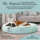 Best Friends by Sheri The Original Calming Donut Deluxe Fur Cat and Dog Bed, Navy, Large, 36" x 36"