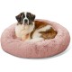 Best Friends by Sheri The Original Calming Donut Deluxe Fur Cat and Dog Bed, Navy, Large, 36" x 36"